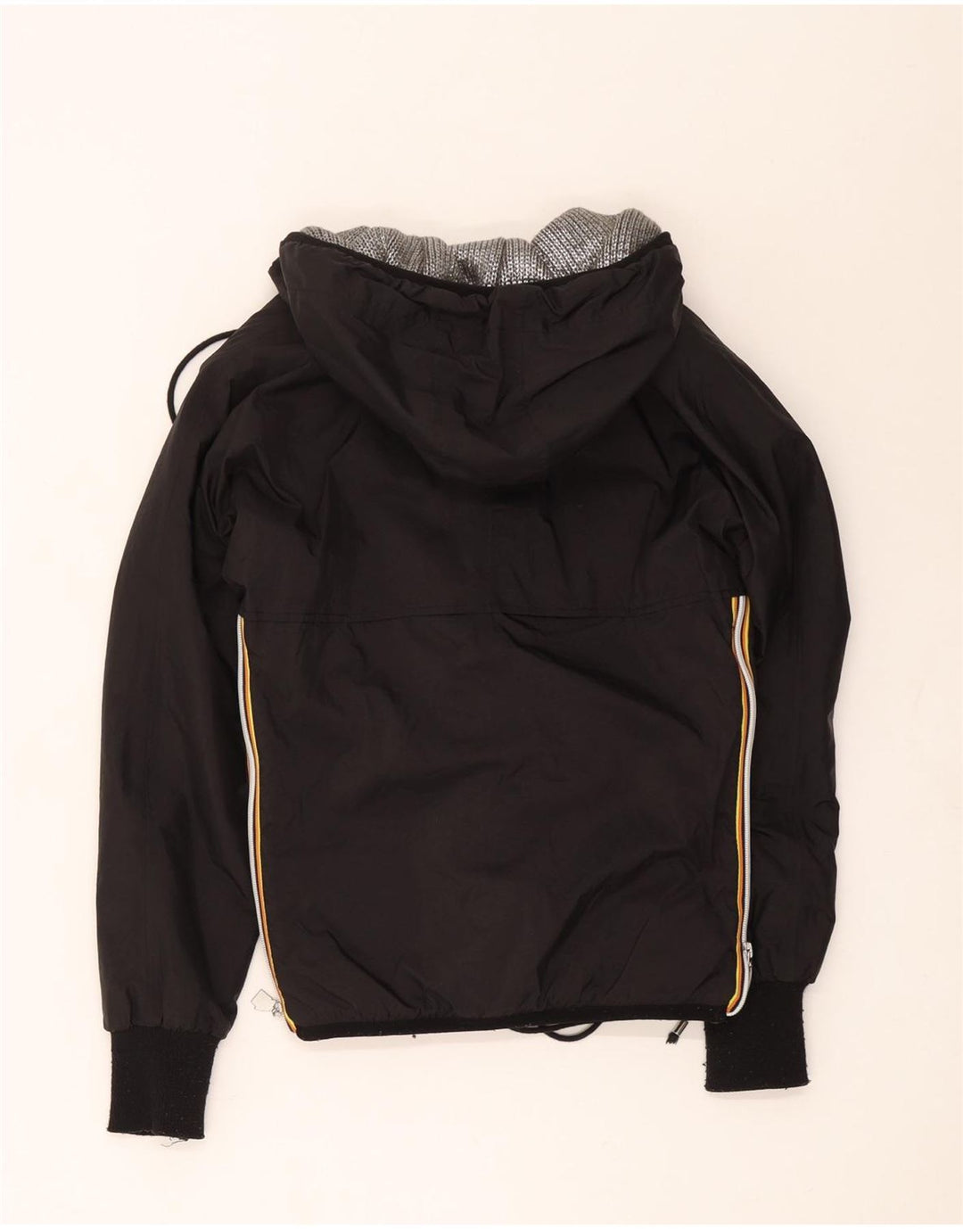 Casaco corta-vento com capuz feminino K-Way 8-9 anos poliéster preto