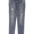 Trussardi Jeans femininos desgastados slim W26 L31 azul poliéster