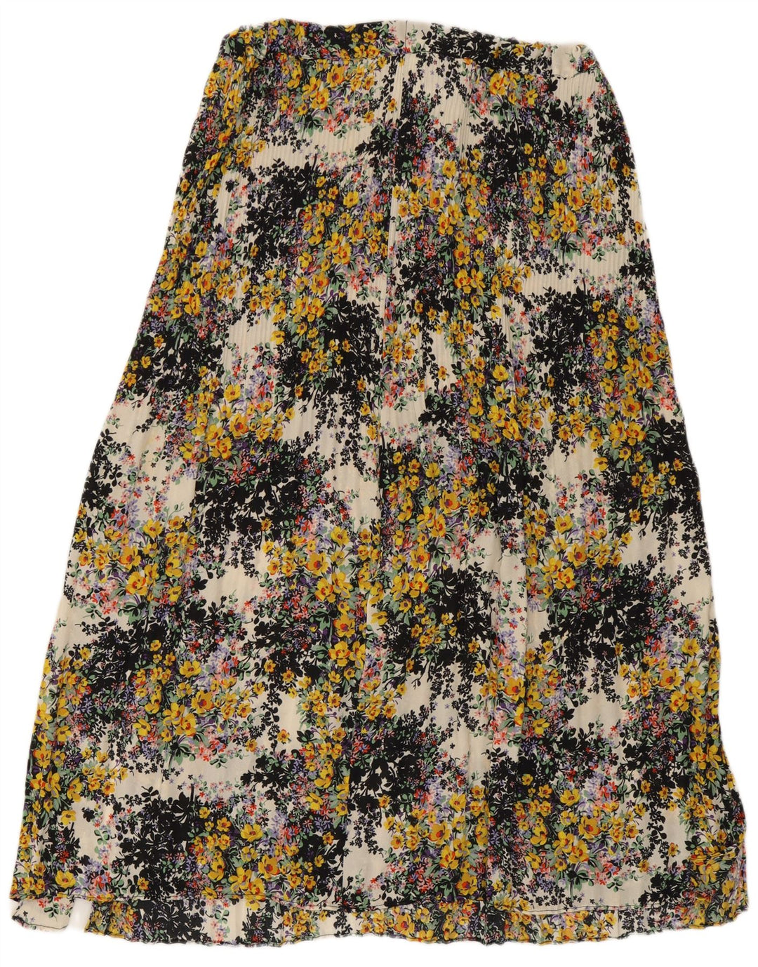 Saia larga feminina Topshop Reino Unido 12 médio W30 floral multicolorido