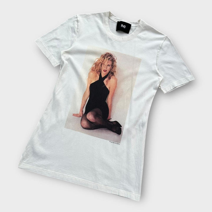 Camiseta vintage D&G Kim Basinger com estampa - grande feminina