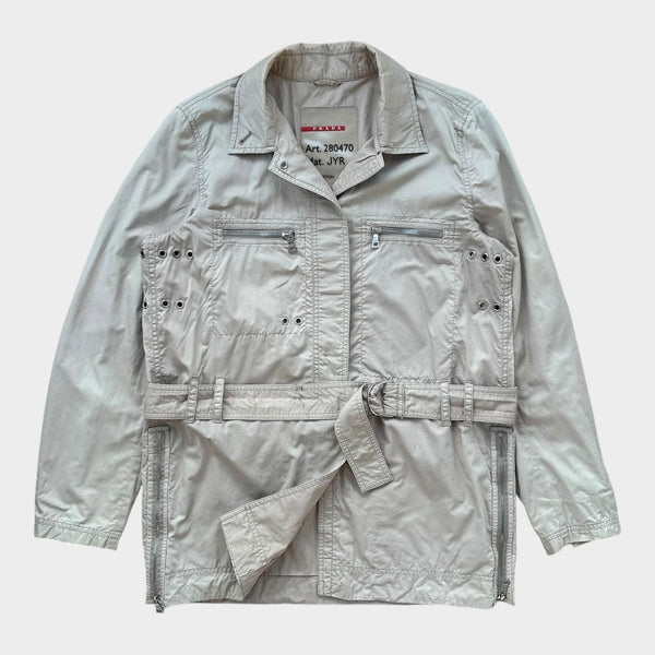 Trench coat técnico esportivo Prada - feminino tamanho médio 44 (xadrez