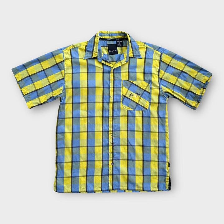 Camisa vintage de manga curta Sean John - grande (cabe como uma folgada XL)