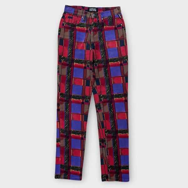 Calça jeans vintage Versace com estampa - cintura 27”