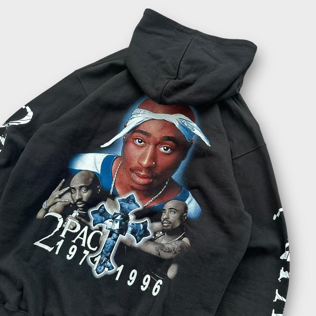 Moletom com capuz gráfico Tupac vintage - XL