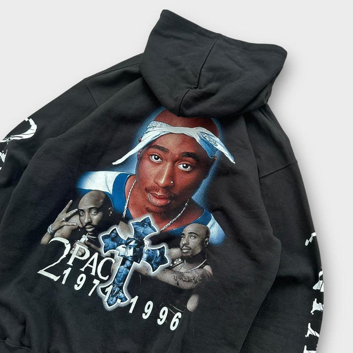 Moletom com capuz gráfico Tupac vintage - XL