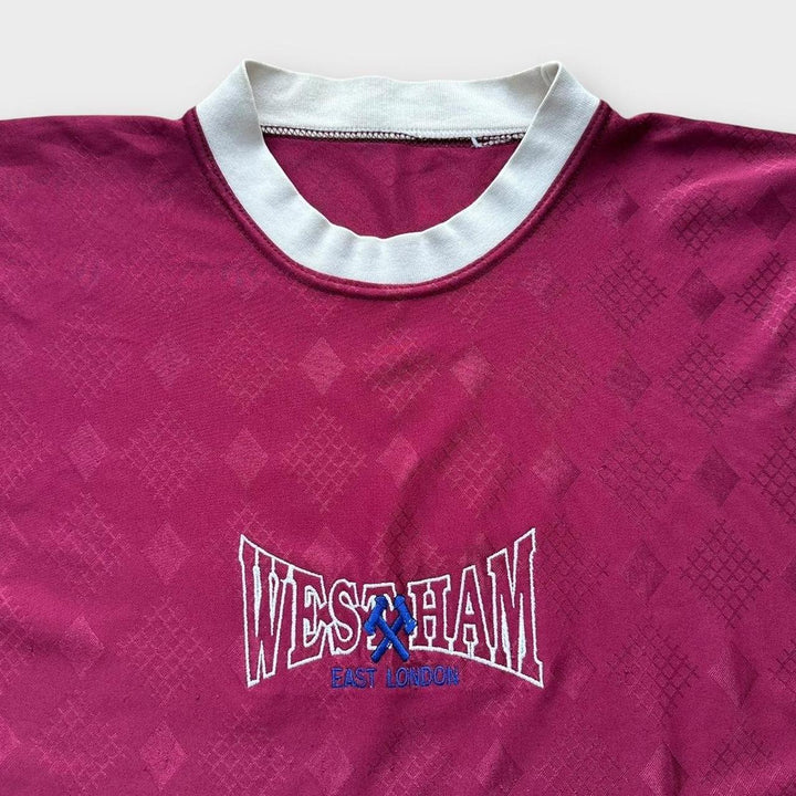 Camisa de futebol vintage do West Ham - grande