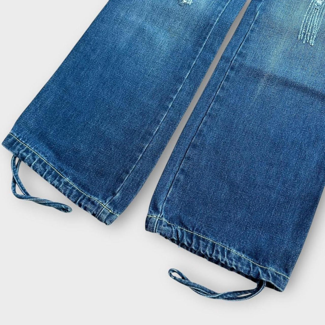 Jeans vintage Y2K com perna larga - 32 polegadas