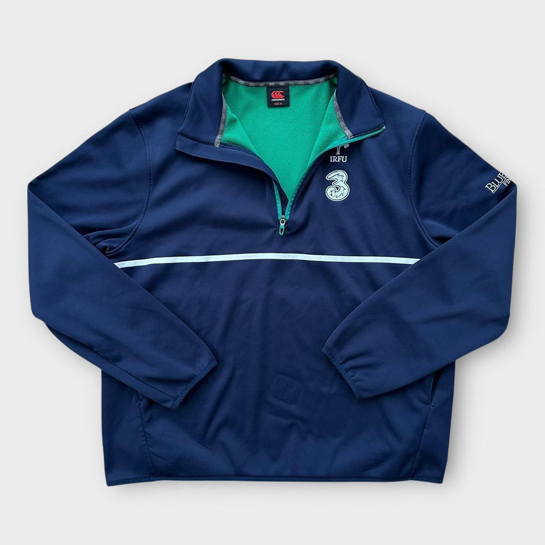 Suéter irlandês com zíper e quarto de rugby em XL