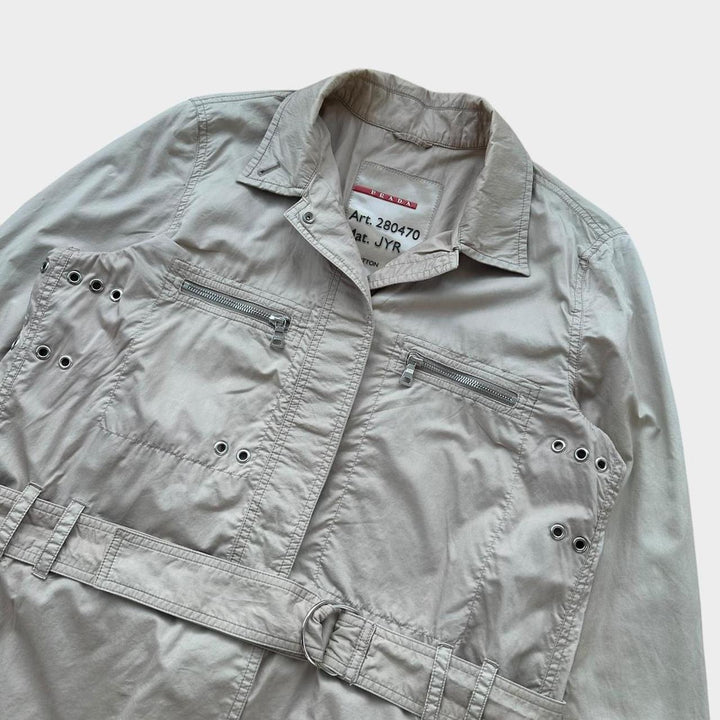 Trench coat técnico esportivo Prada - feminino tamanho médio 44 (xadrez