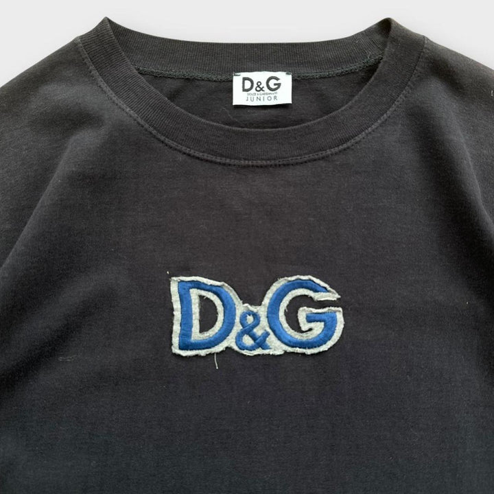D&G soletra camiseta de manga comprida - júnior XL (feminino grande)