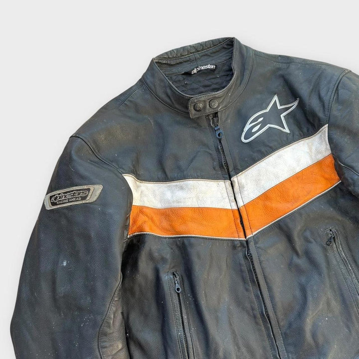 Jaqueta biker de couro Alpinestars - média (verificar medidas)