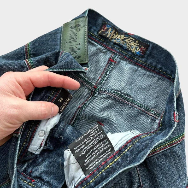 Jeans Baggy Hip-hop Rasta - cintura 34