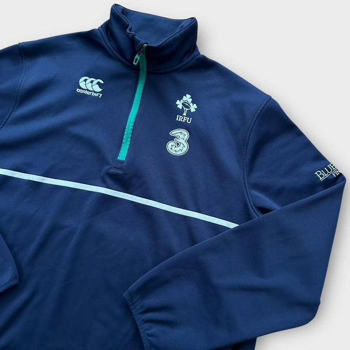 Suéter irlandês com zíper e quarto de rugby em XL