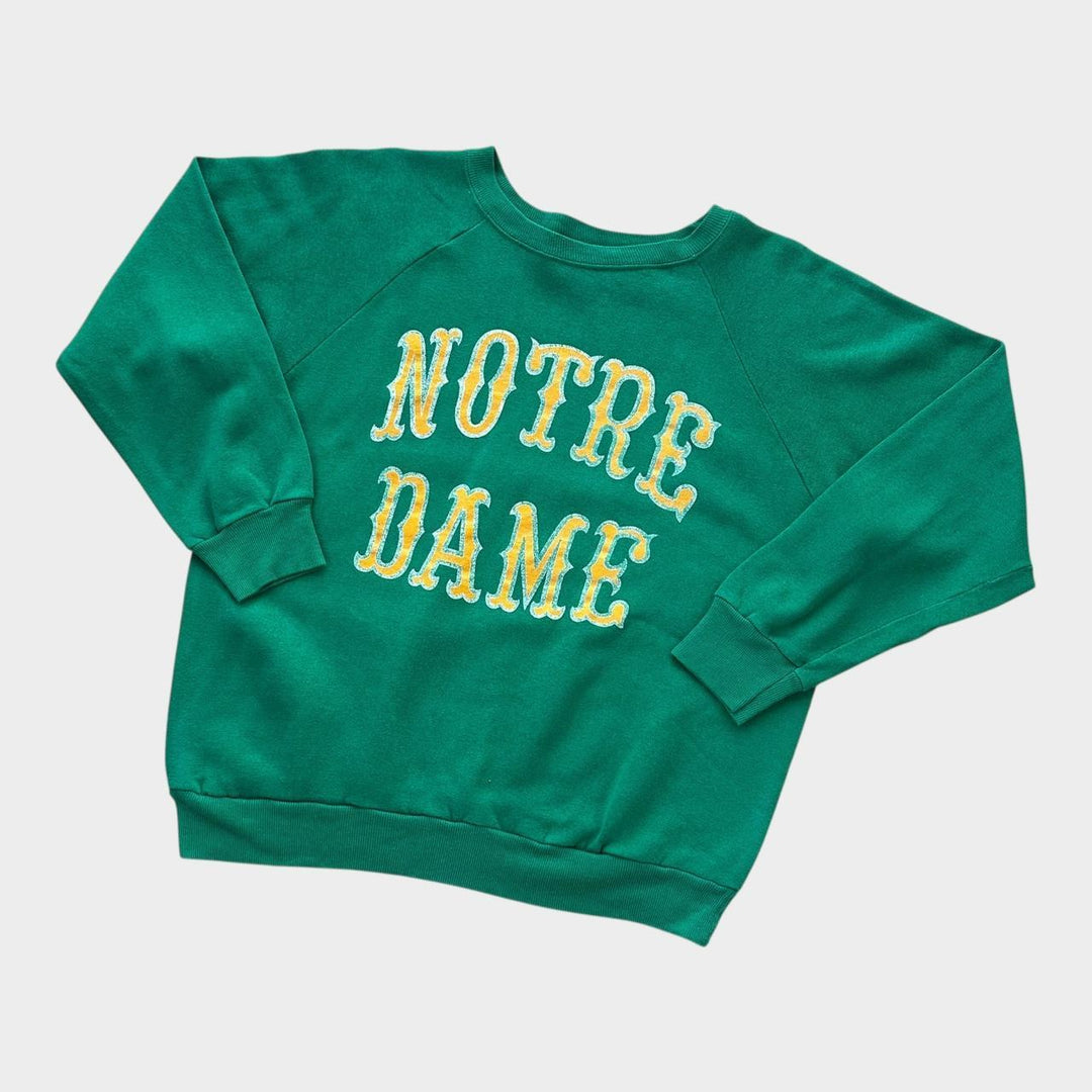 Moletom Campeão com estampa Notre Dame vintage dos anos 80 – grande (cabe como um médio)