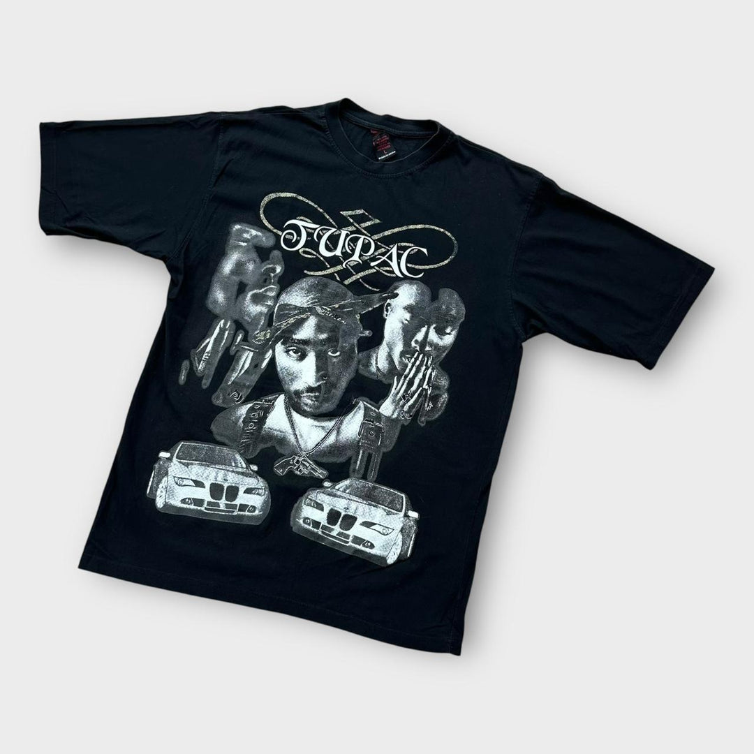 Camiseta gráfica Y2K Tupac – grande (cabe como uma longa XL)