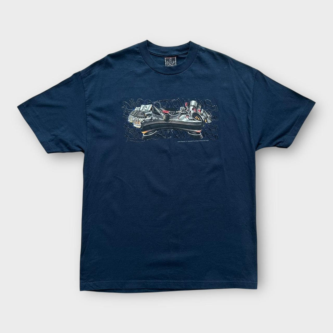 Camiseta com estampa de hip hop Y2K - XL