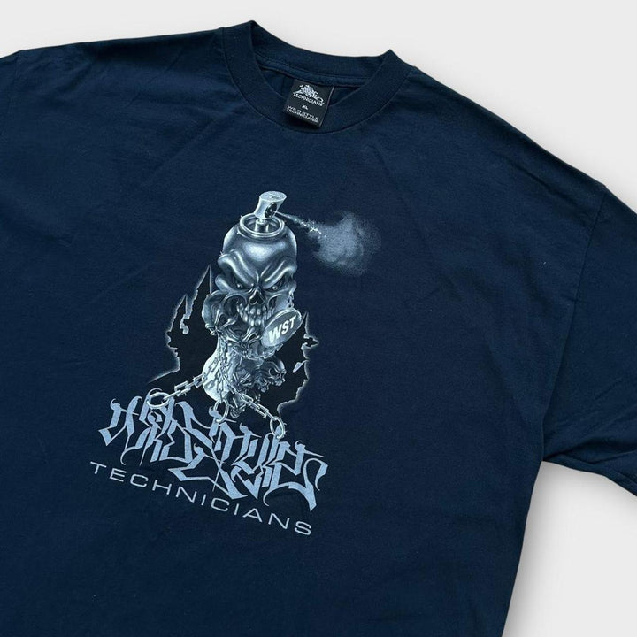 Camiseta com estampa Hip-Hop Technicians estilo selvagem - XL