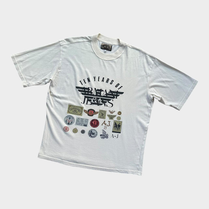 Camiseta vintage Armani jeans com estampa - média