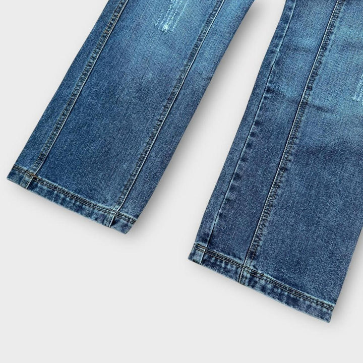 Jeans vintage Y2K com perna larga - cintura 28