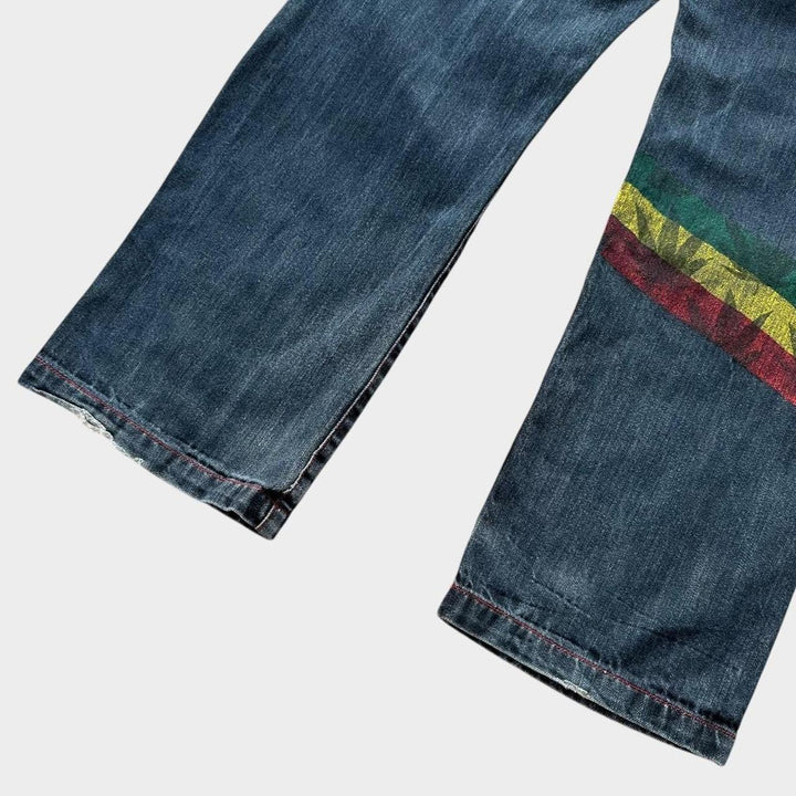 Jeans Baggy Hip-hop Rasta - cintura 34