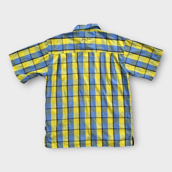 Camisa vintage de manga curta Sean John - grande (cabe como uma folgada XL)