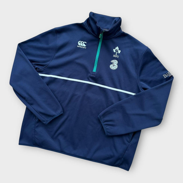 Suéter irlandês com zíper e quarto de rugby em XL