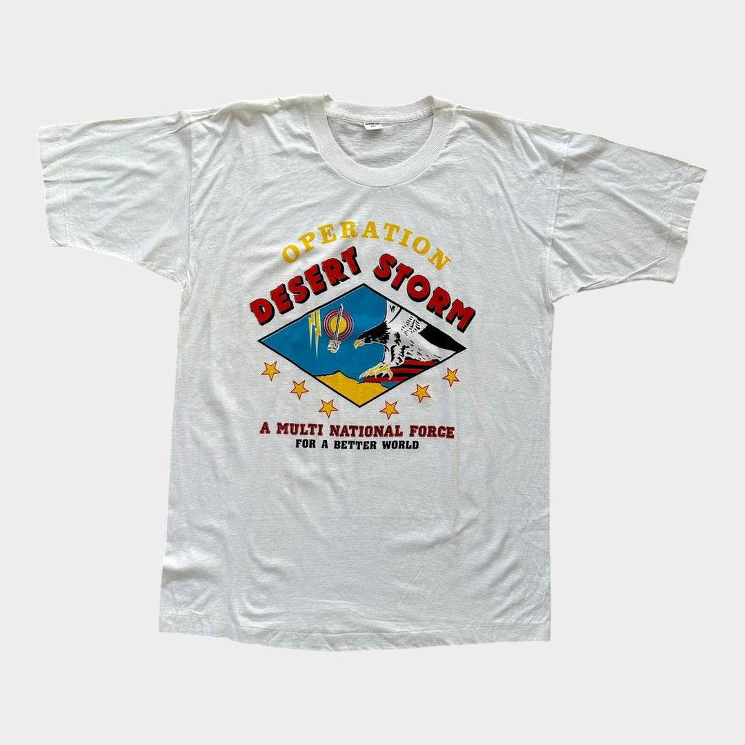 Camiseta vintage com estampa de tempestade no deserto - XXL (cabe como uma grande