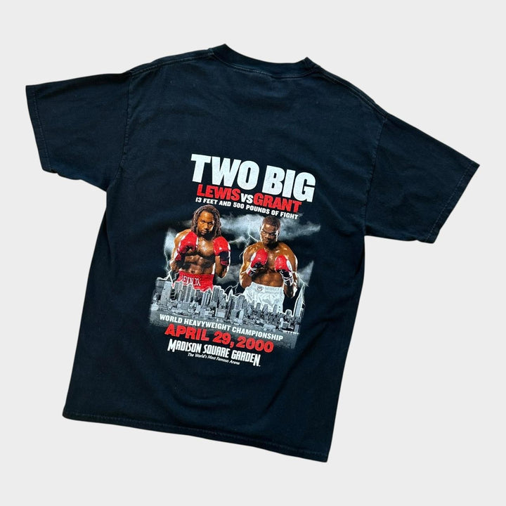 Camiseta gráfica de boxe vintage Lewis bs Grant - grande