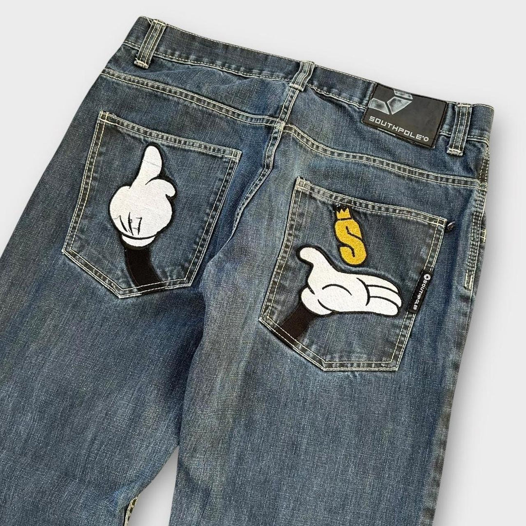 Calça jeans larga hip hop Southpole - 34 polegadas