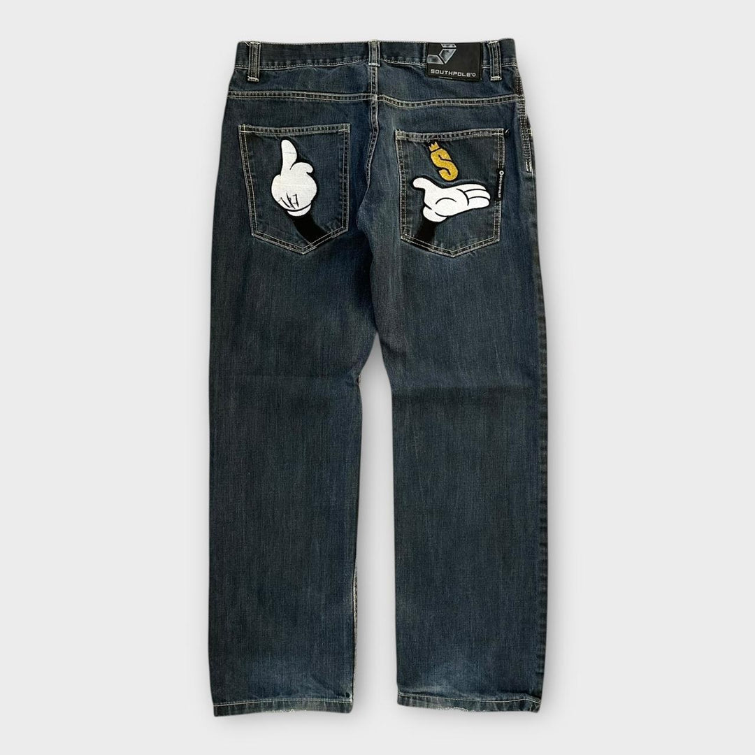 Calça jeans larga hip hop Southpole - 34 polegadas