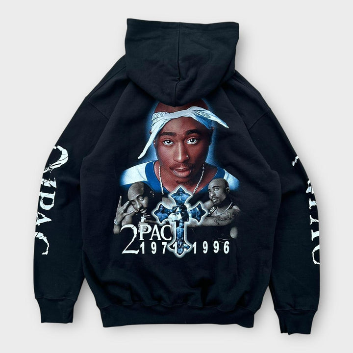 Moletom com capuz gráfico Tupac vintage - XL