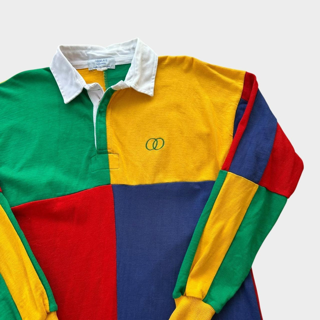 Camisa de rugby vintage color block - média