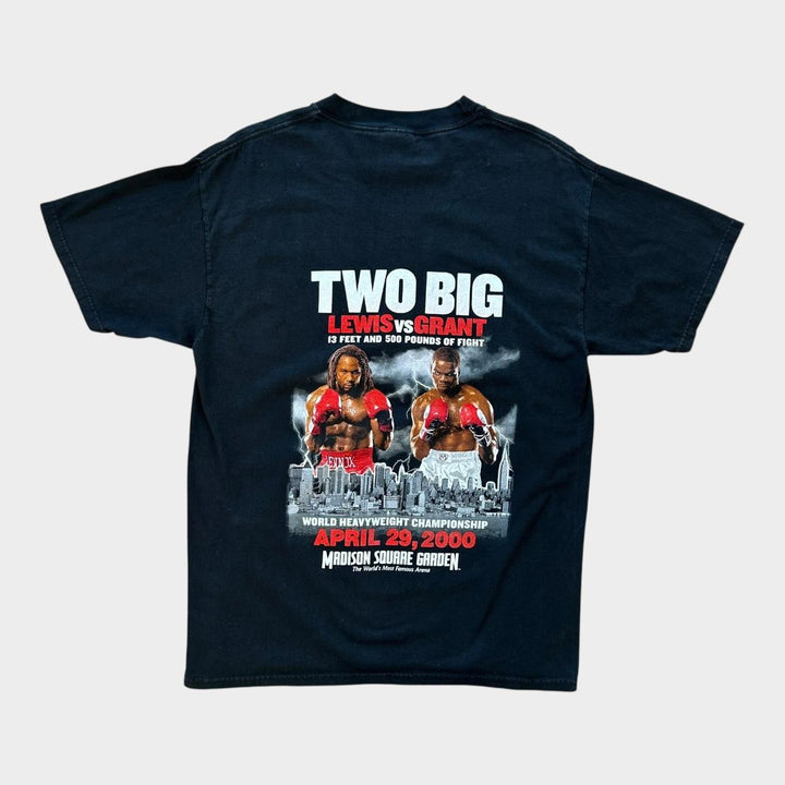 Camiseta gráfica de boxe vintage Lewis bs Grant - grande