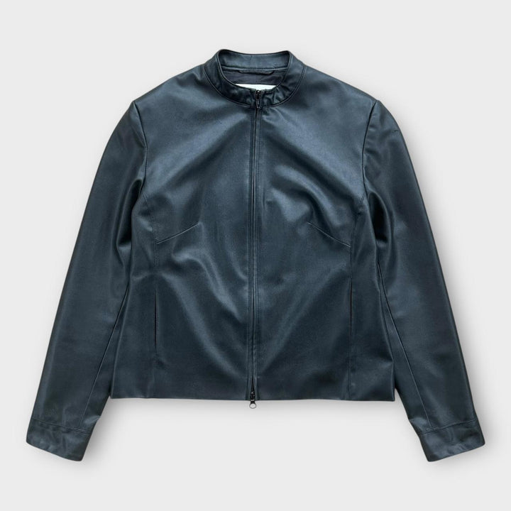 Jaqueta de couro vintage Y2K para mulher - UK12