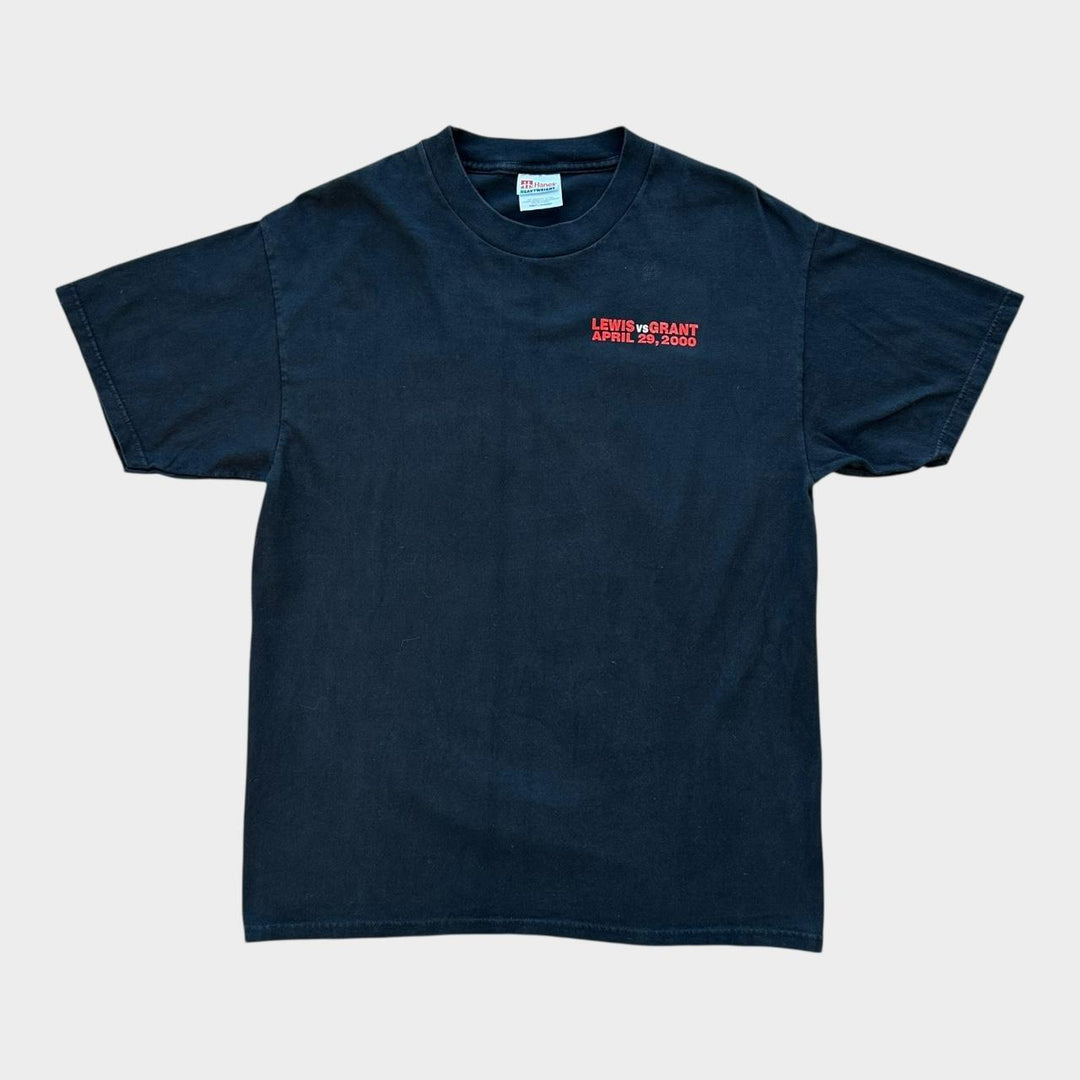 Camiseta gráfica de boxe vintage Lewis bs Grant - grande