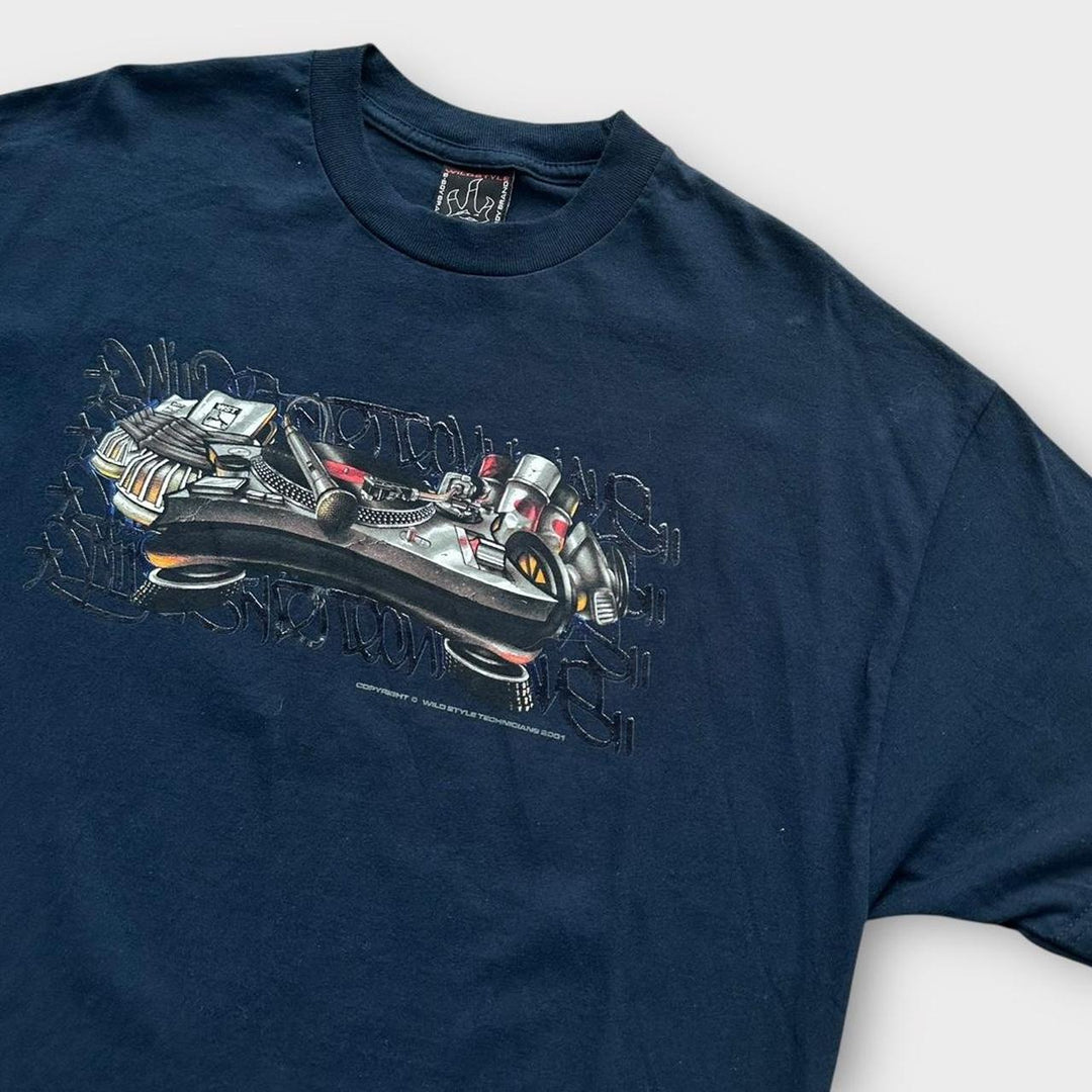 Camiseta com estampa de hip hop Y2K - XL