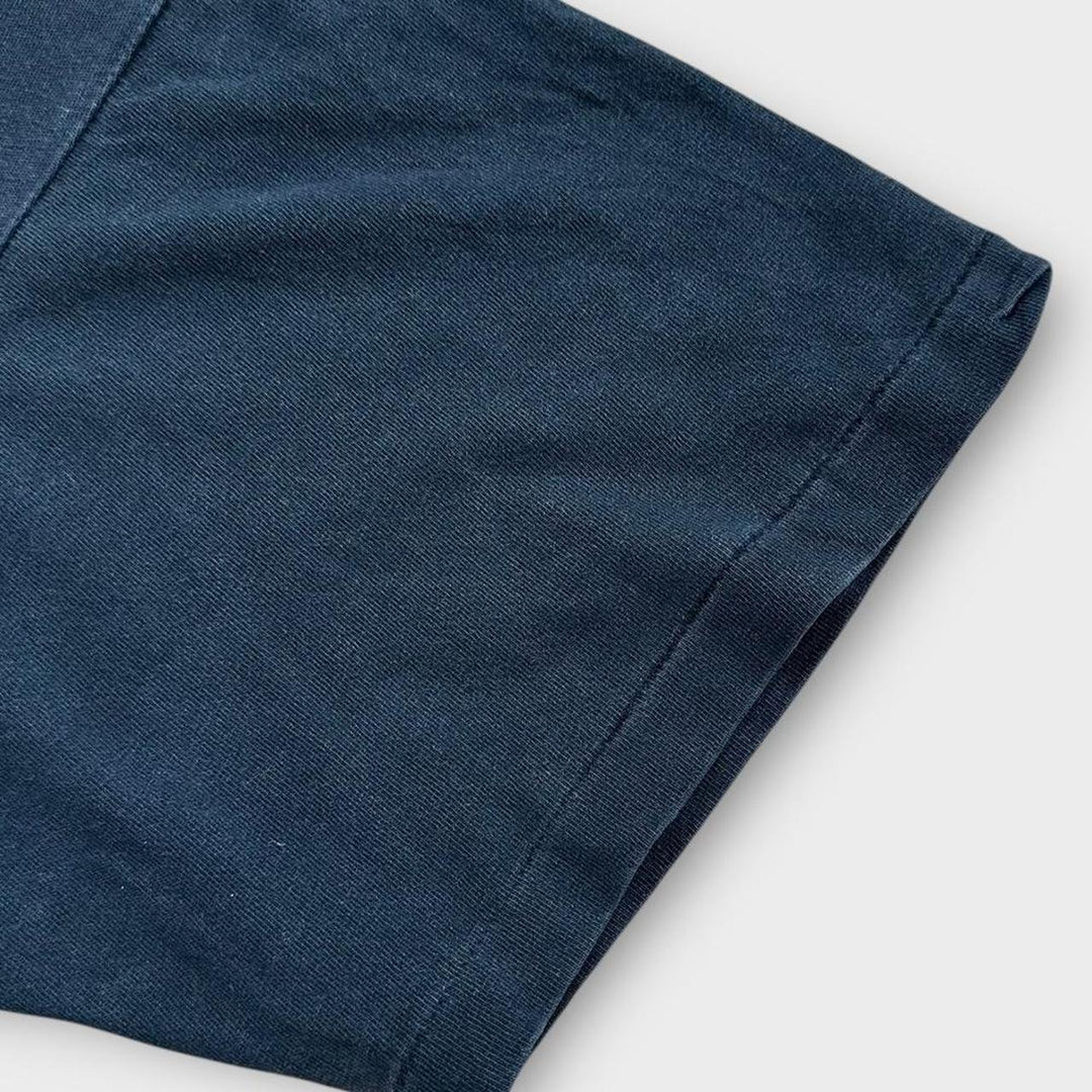 Camiseta vintage com estampa de motociclista de ponto único - XL