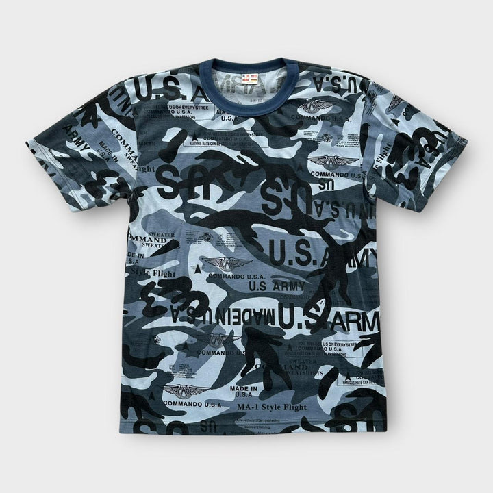 Camiseta com estampa camuflada Y2K - XL