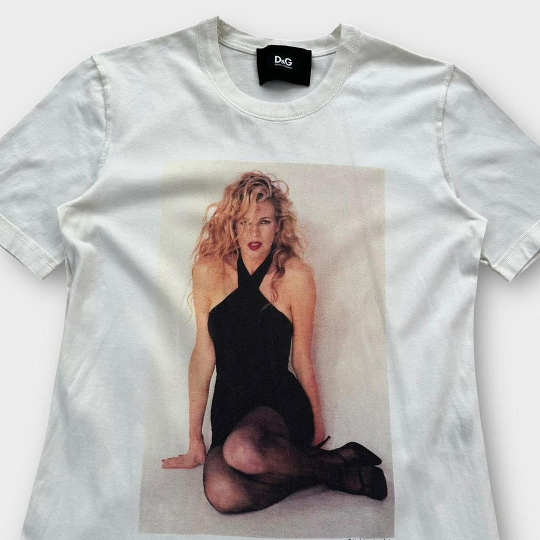 Camiseta vintage D&G Kim Basinger com estampa - grande feminina