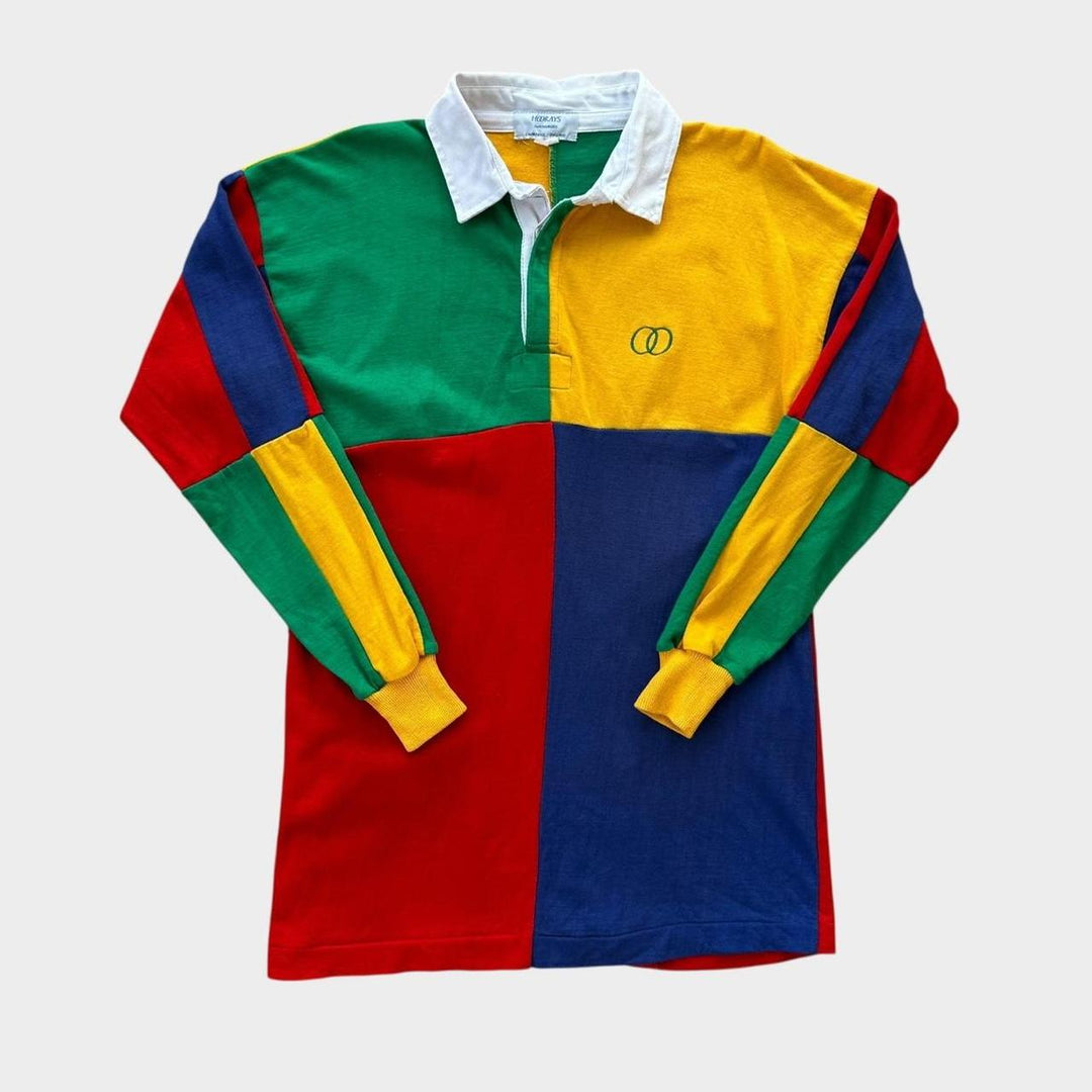 Camisa de rugby vintage color block - média