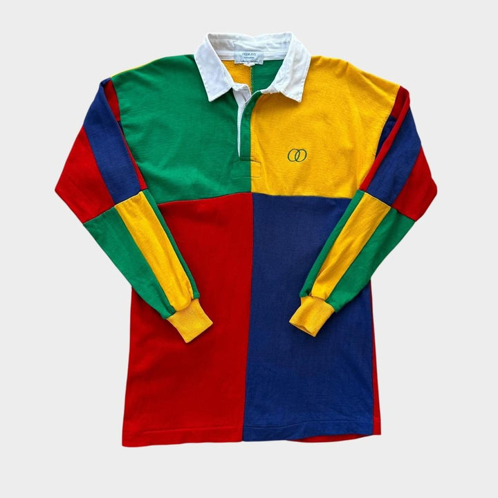 Camisa de rugby vintage color block - média