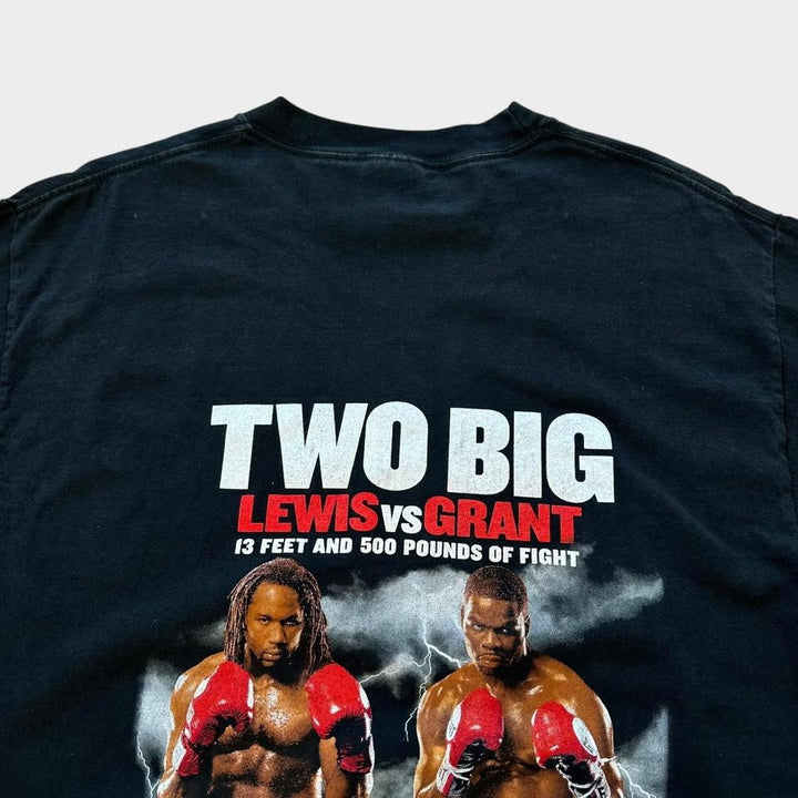 Camiseta gráfica de boxe vintage Lewis bs Grant - grande