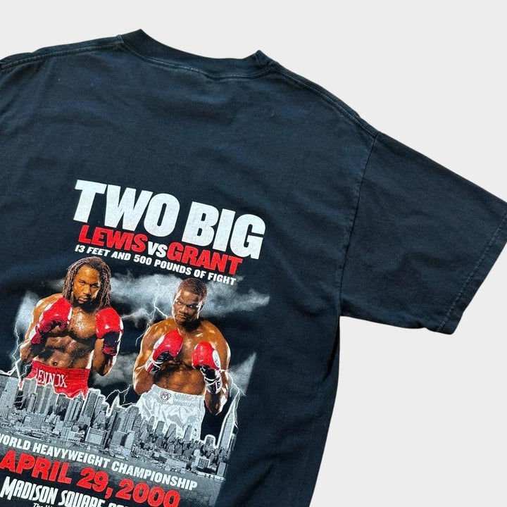 Camiseta gráfica de boxe vintage Lewis bs Grant - grande