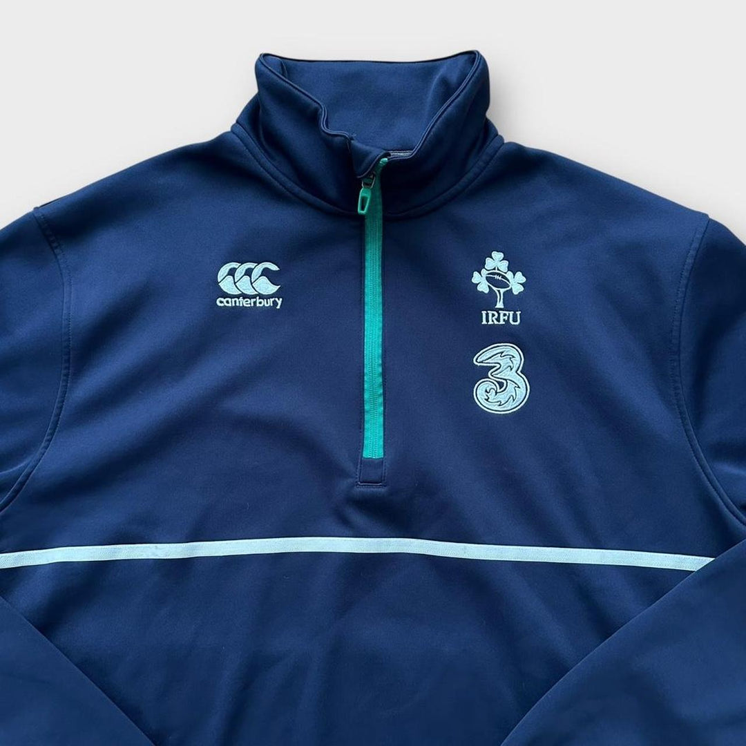 Suéter irlandês com zíper e quarto de rugby em XL