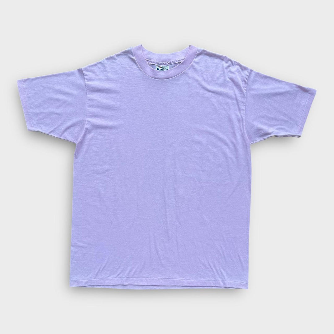 Camiseta vintage em branco com ponto único - XL