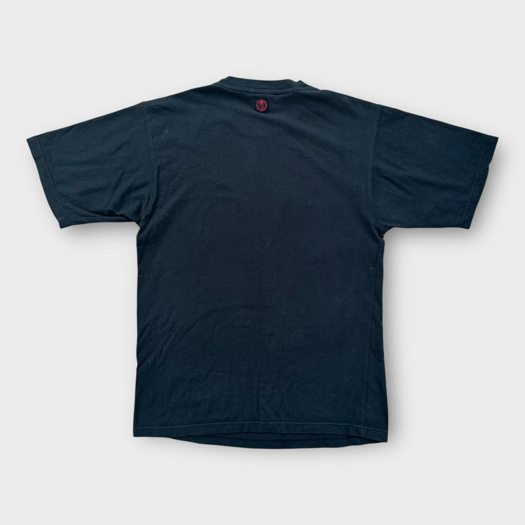 Camiseta com estampa de hip hop Y2K – média (cabe como uma grande)