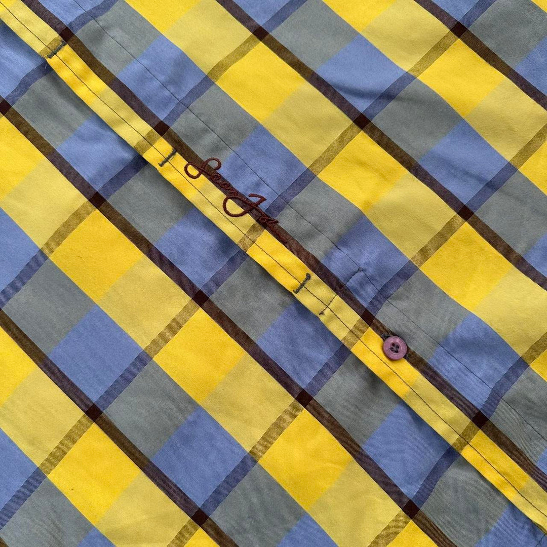 Camisa vintage de manga curta Sean John - grande (cabe como uma folgada XL)