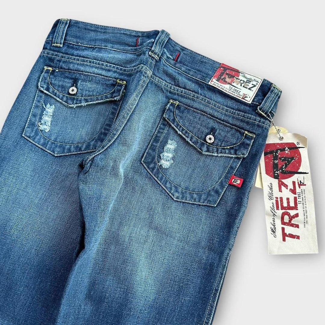 Jeans vintage Y2K com perna larga - 32 polegadas