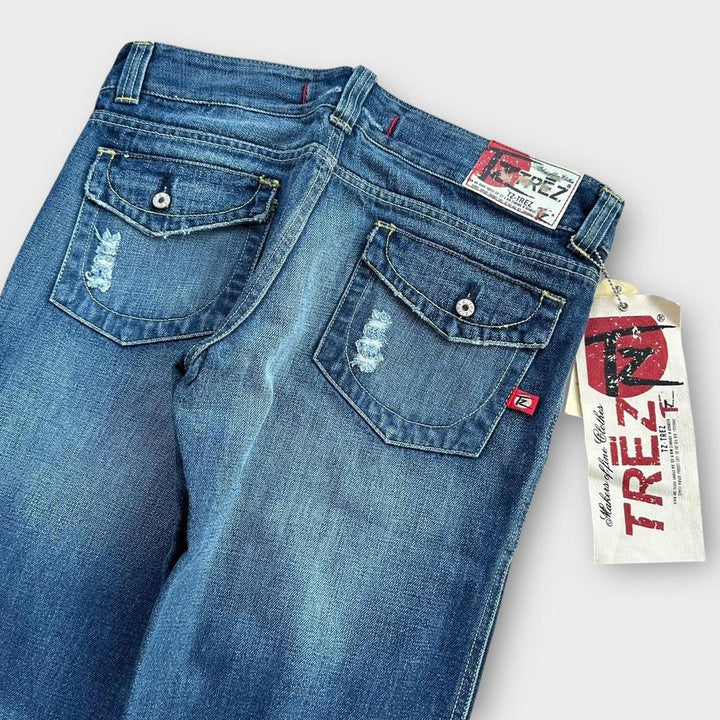 Jeans vintage Y2K com perna larga - 32 polegadas