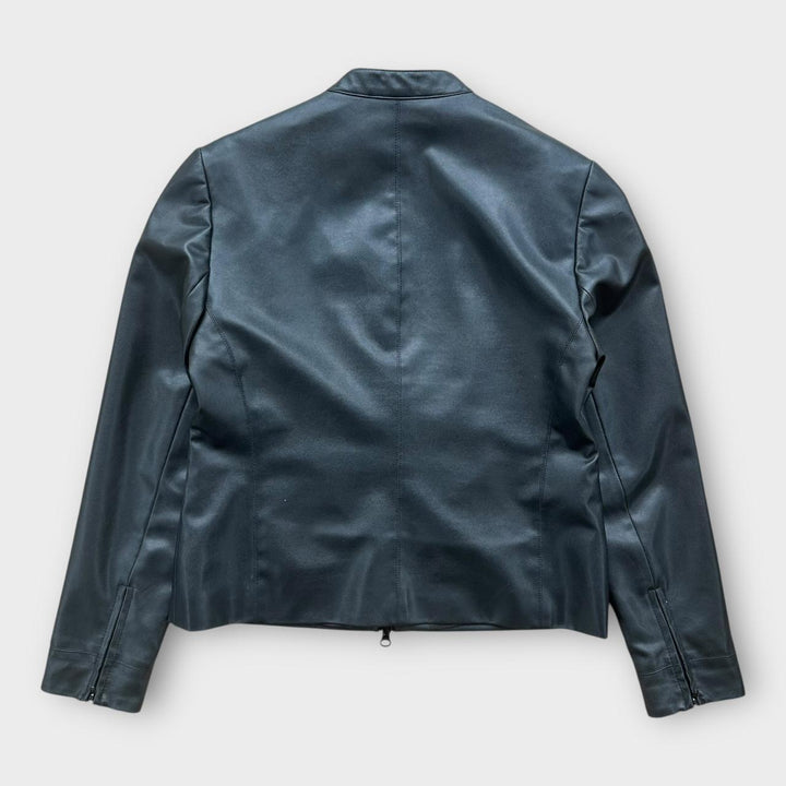 Jaqueta de couro vintage Y2K para mulher - UK12